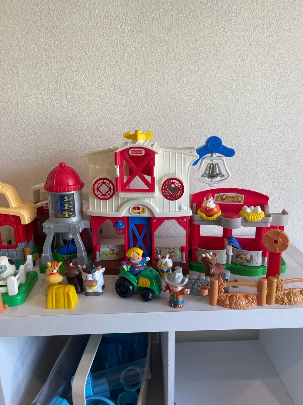 Fisher-Price Red, White, Blue and Yellow Farm Playset with Figures